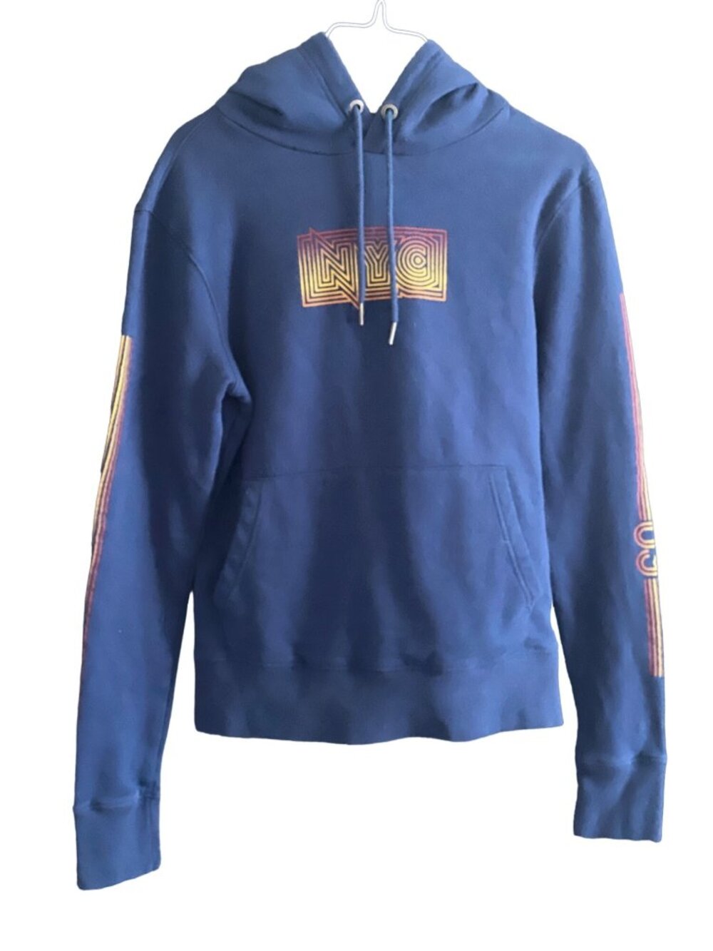 Blue Women AEROPOSTALE NYC Stripe Pullover Hoodie Fleece XS